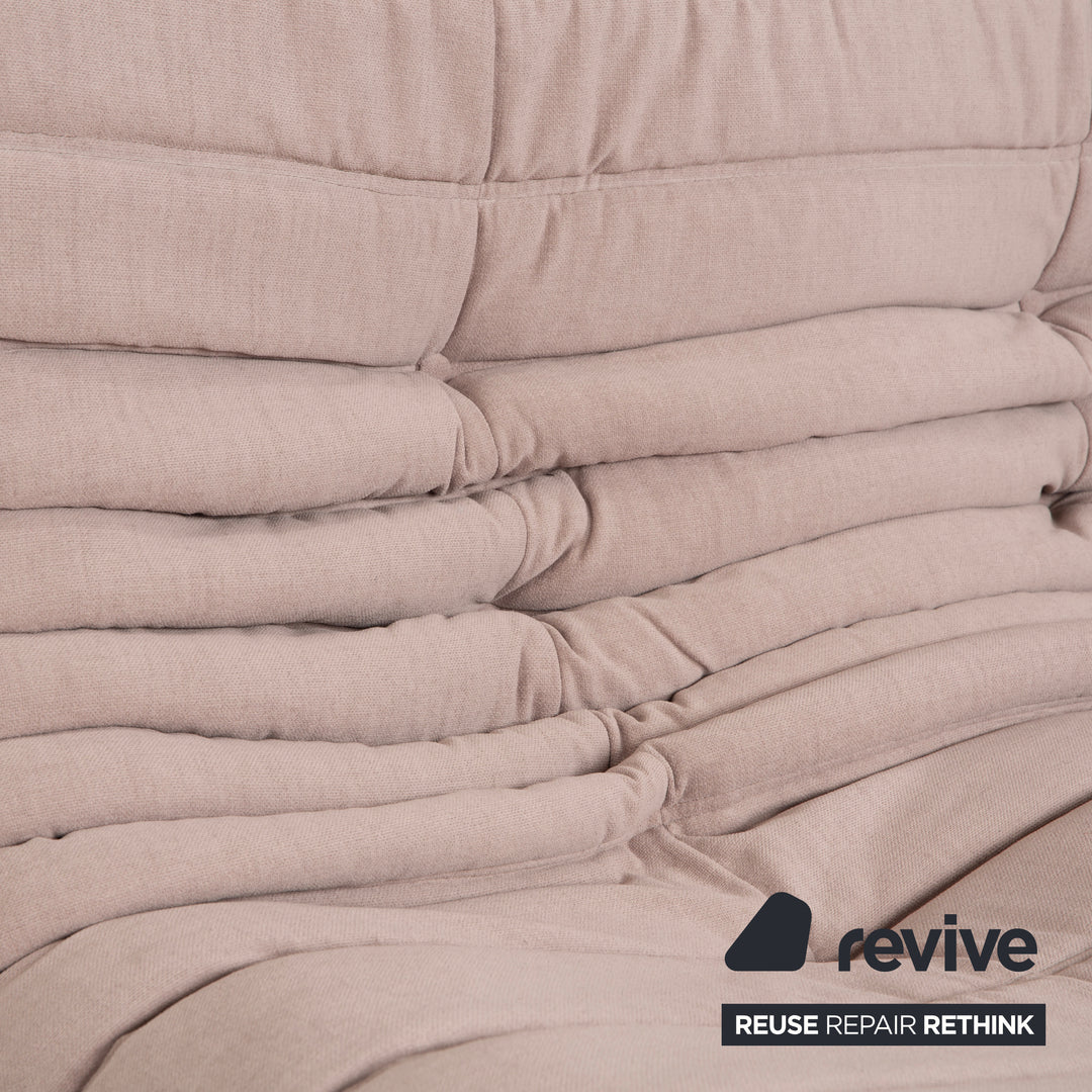 Ligne Roset Togo Stoff Zweisitzer Neubezug Beige Sand Sofa Couch