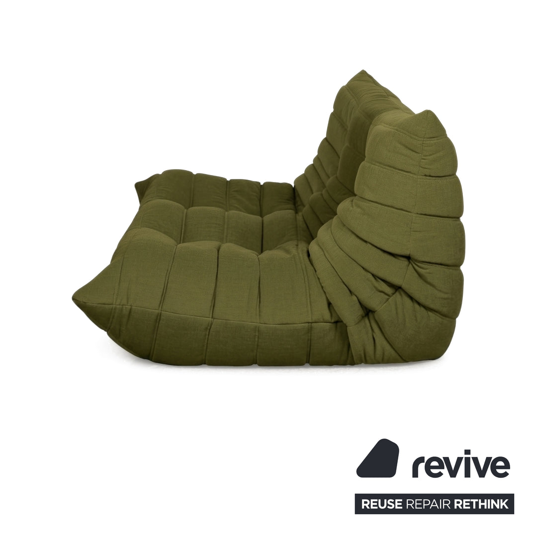 Ligne Roset Togo Stoff Zweisitzer Olivgrün Neubezug
