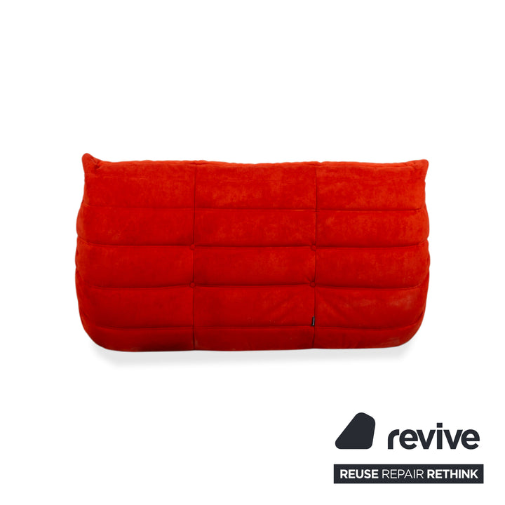 Ligne Roset Togo Alcantara Two-Seater Red Sofa Couch