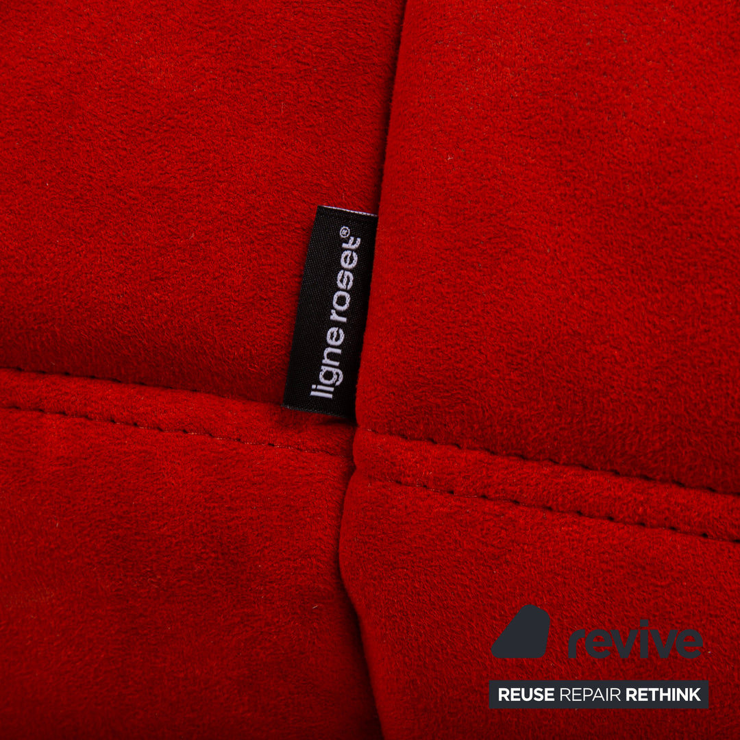 Ligne Roset Togo Alcantara Two-Seater Red Sofa Couch