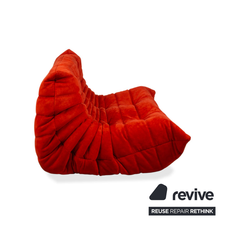 Ligne Roset Togo Alcantara Two-Seater Red Sofa Couch
