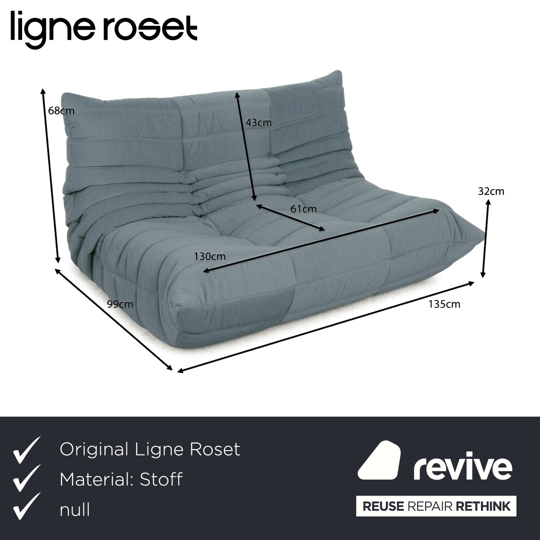 Ligne Roset Togo Stoff Zweisitzer Salbeigrün Neubezug