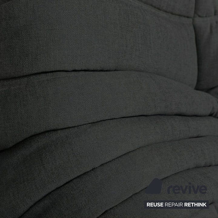 Ligne Roset Togo Zweisitzer Sofa Couch Stoff Schwarz Anthrazit Neubezug