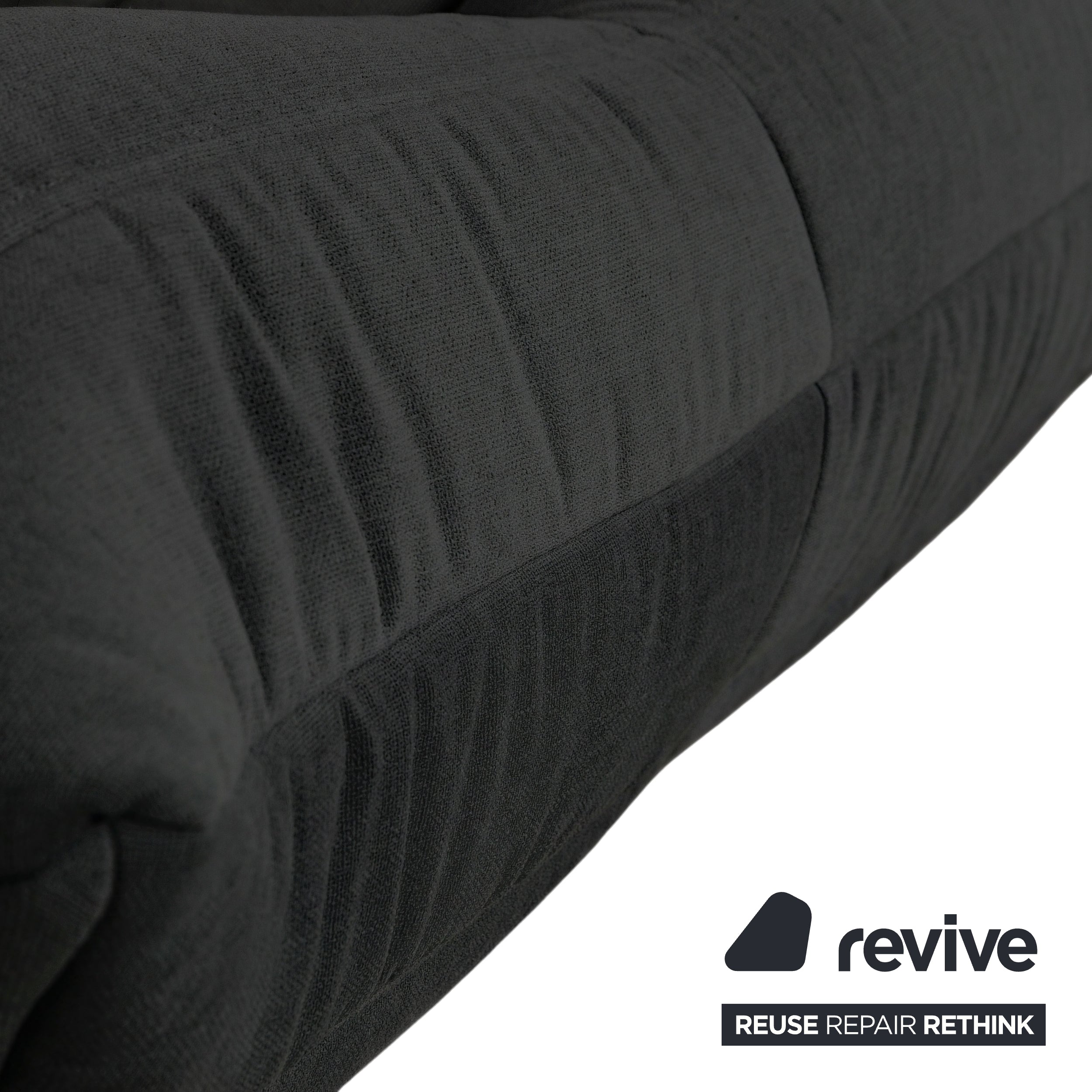 Ligne Roset Togo Zweisitzer Sofa Couch Stoff Schwarz Anthrazit Neubezug
