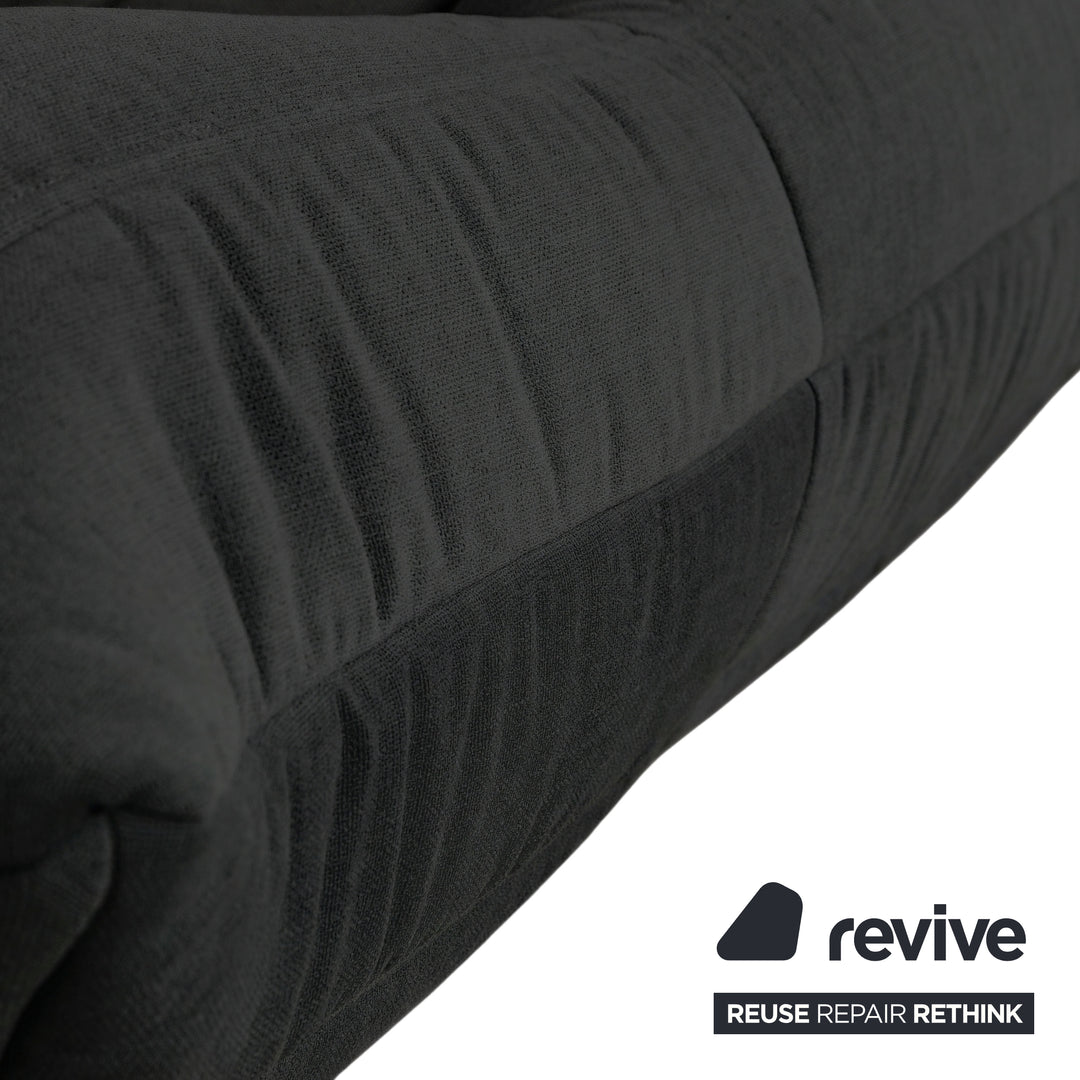Ligne Roset Togo Zweisitzer Sofa Couch Stoff Schwarz Anthrazit Neubezug