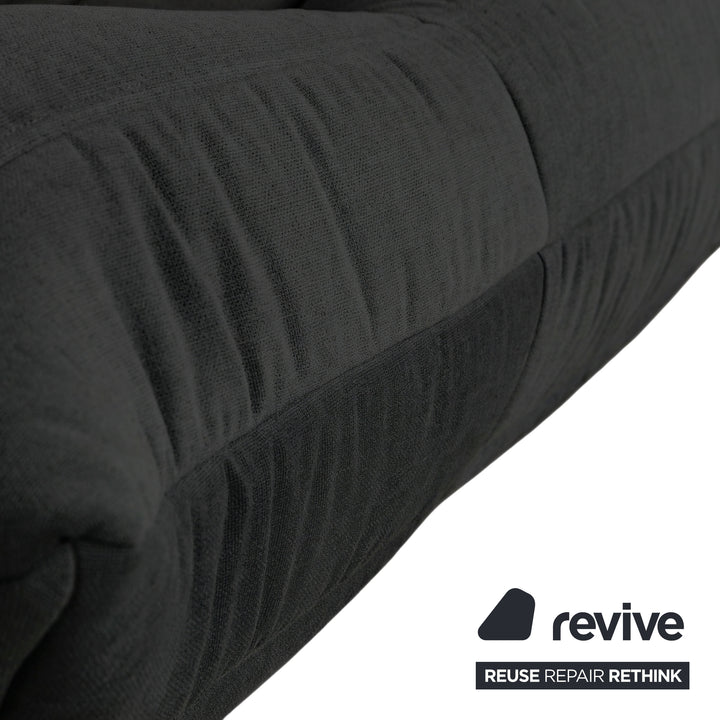 Ligne Roset Togo Zweisitzer Sofa Couch Stoff Schwarz Anthrazit Neubezug