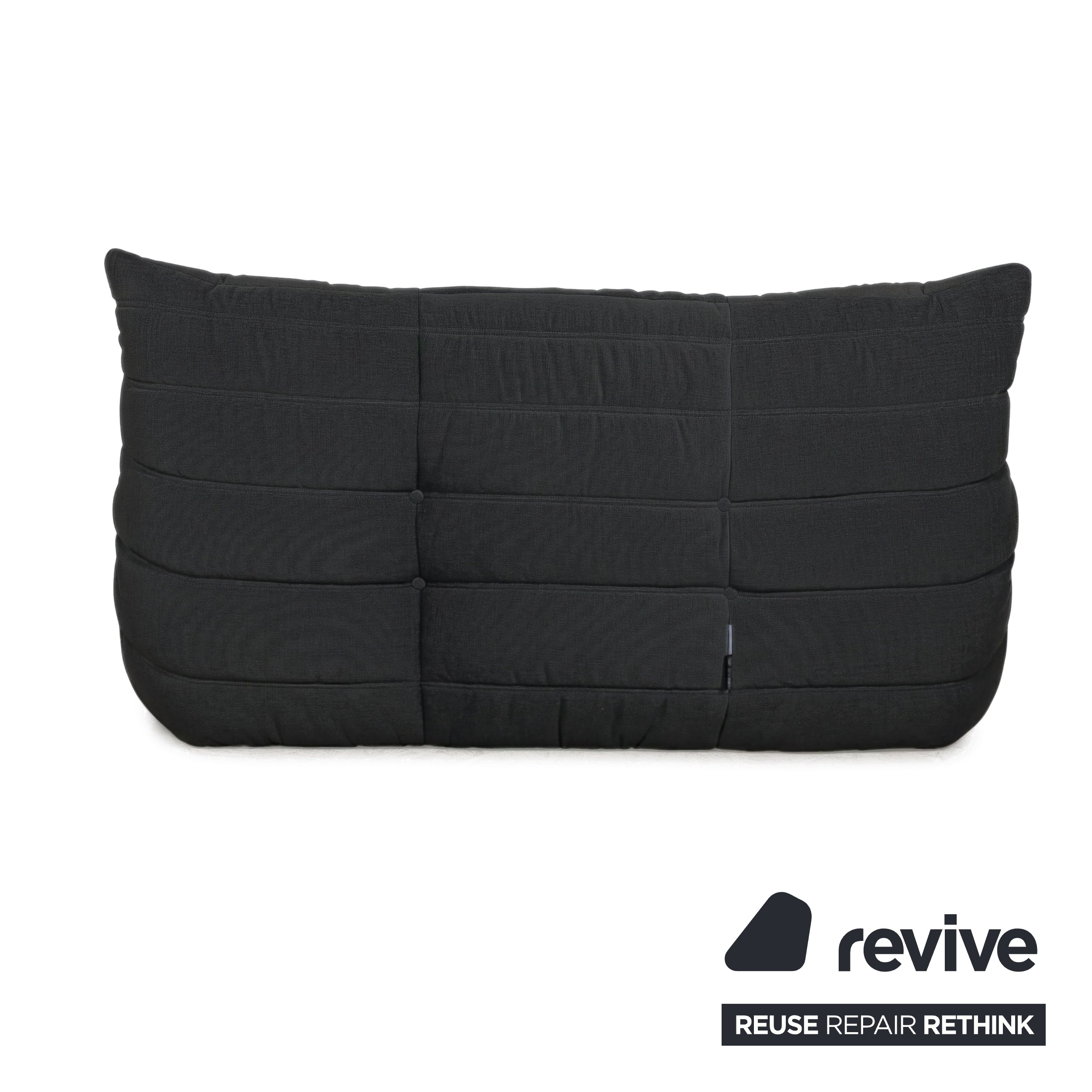 Ligne Roset Togo Zweisitzer Sofa Couch Stoff Schwarz Anthrazit Neubezug