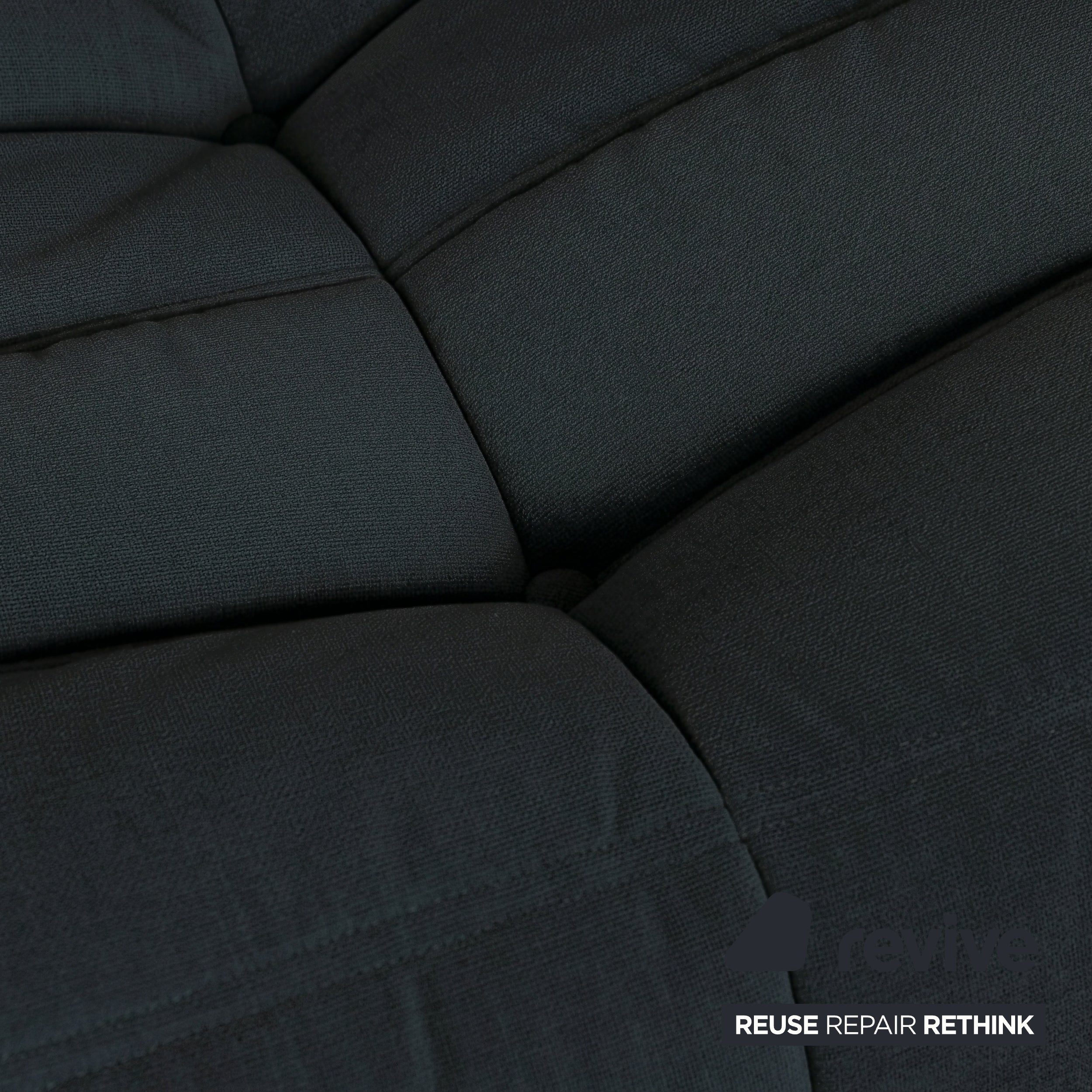 Ligne Roset Togo Zweisitzer Sofa Couch Stoff Schwarz Anthrazit Neubezug