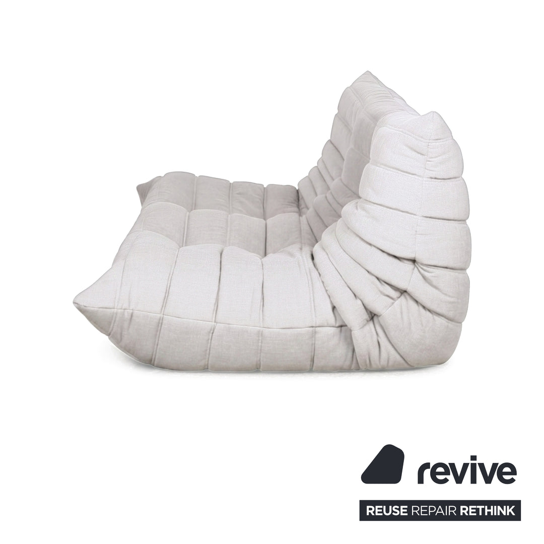 Ligne Roset Togo Stoff Zweisitzer Weiß Grau Neubezug