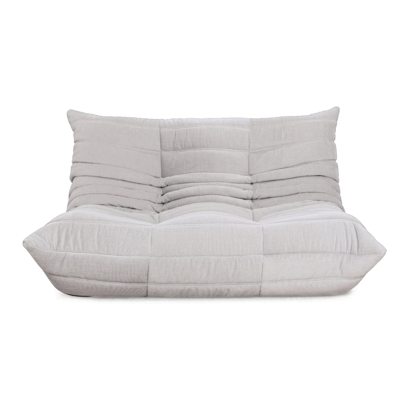 Ligne Roset Togo Zweisitzer Sofa Couch Stoff Weiß Grau Neubezug