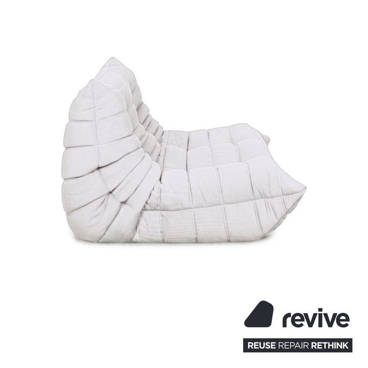 Ligne Roset Togo Stoff Zweisitzer Weiß Grau Neubezug