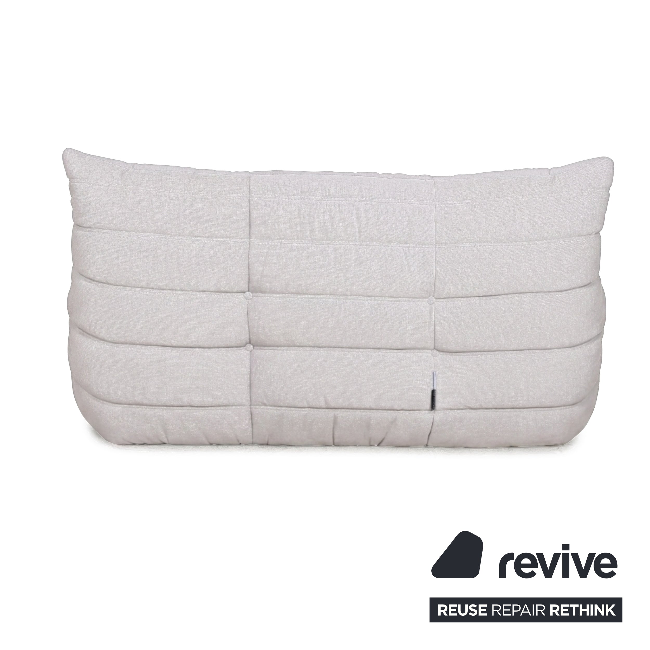Ligne Roset Togo Zweisitzer Sofa Couch Stoff Weiß Grau Neubezug