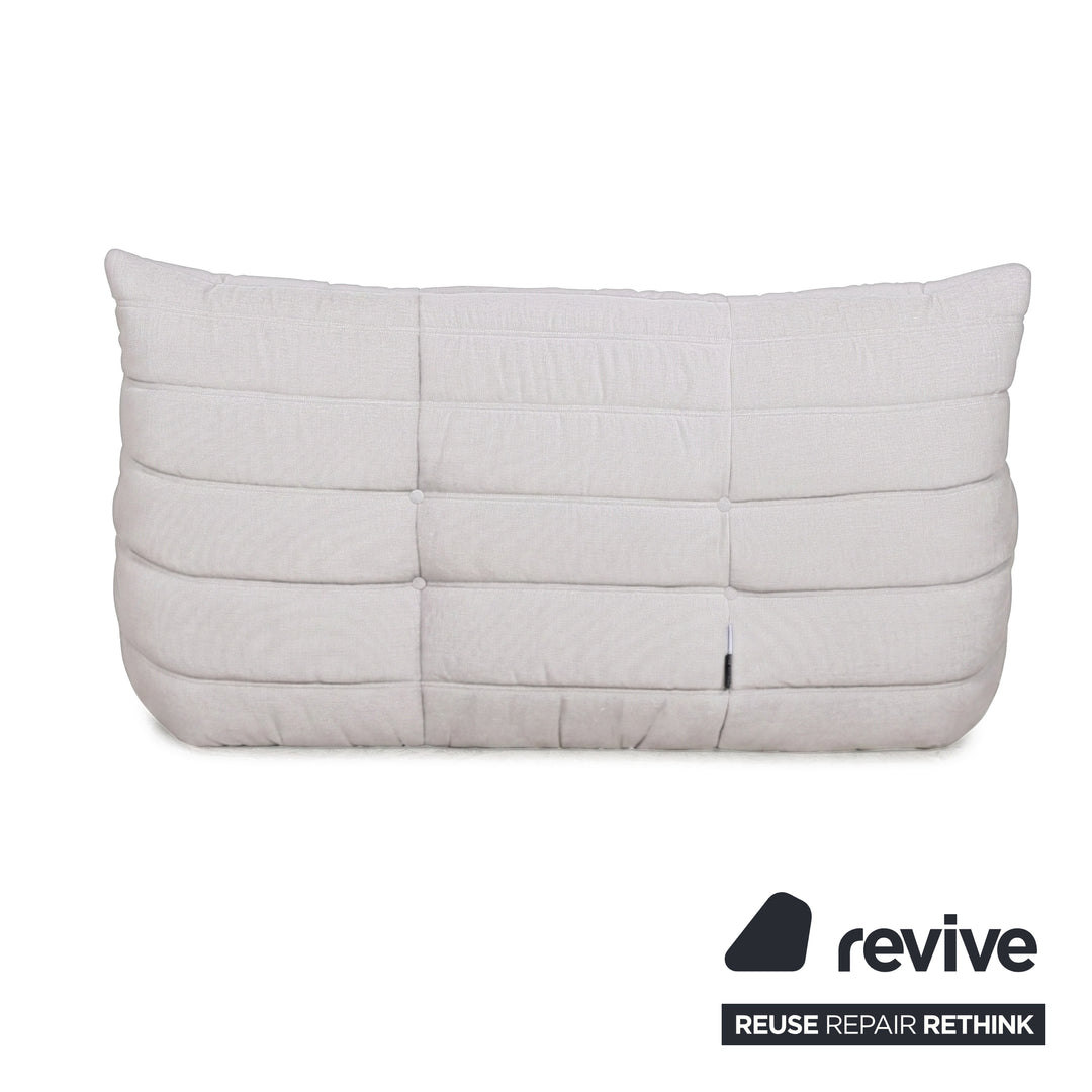 Ligne Roset Togo Zweisitzer Sofa Couch Stoff Weiß Grau Neubezug