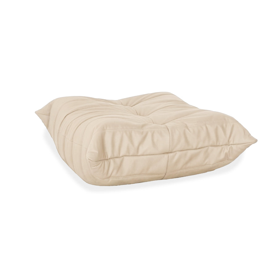 Ligne Roset Togo vegansk läder pall beige taupe nyklädd