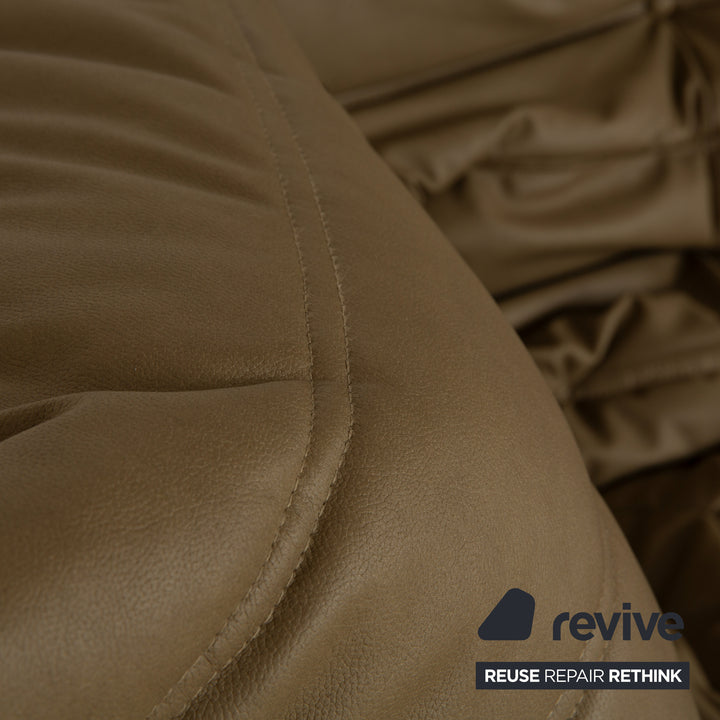 Ligne Roset Togo Veganes Leder Sessel Eckteil Olivgrün Khaki