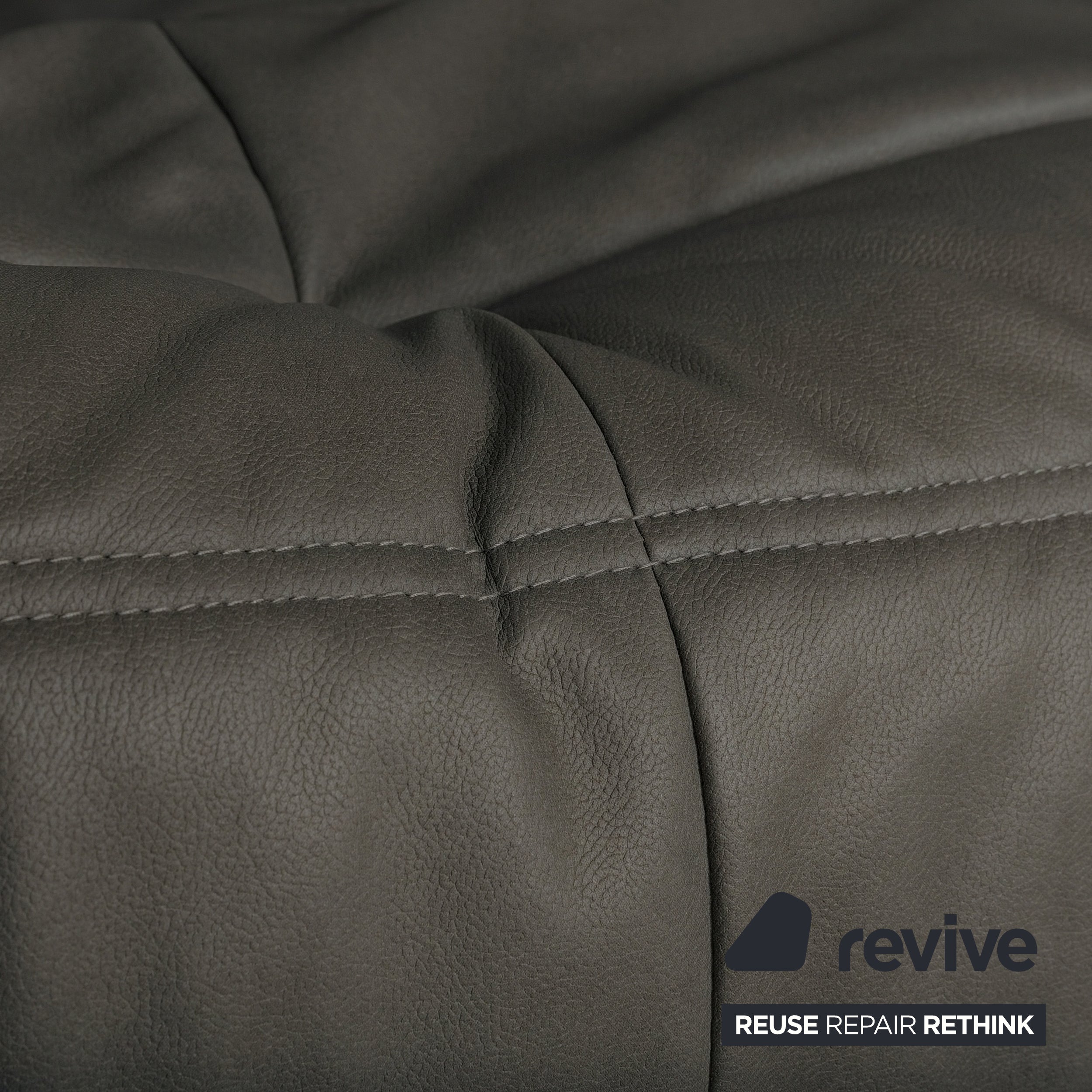 Ligne Roset Togo veganes Leder Stoff Sofa Garnitur Anthrazit 2x Zweisitzer und Eckteil Ecksofa Couch Neubezug GAVIN 117
