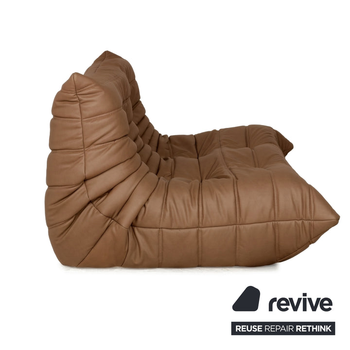 Ligne Roset Togo Veganes Leder Zweisitzer Cognac Sofa Couch Neubezug