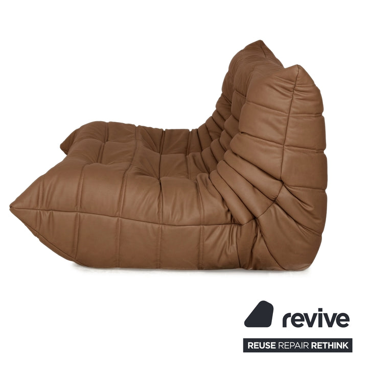 Ligne Roset Togo Veganes Leder Zweisitzer Cognac Sofa Couch Neubezug
