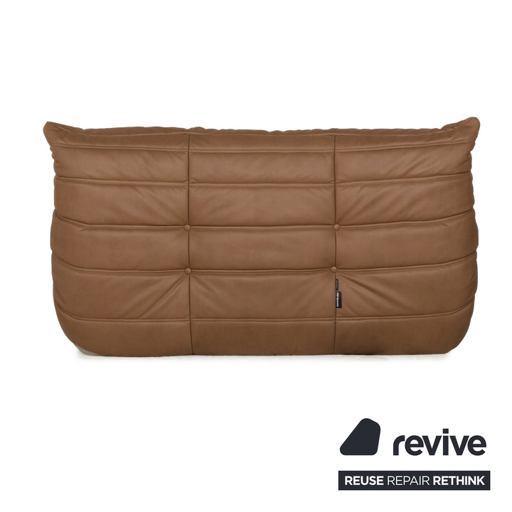 Ligne Roset Togo Veganes Leder Zweisitzer Cognac Sofa Couch Neubezug