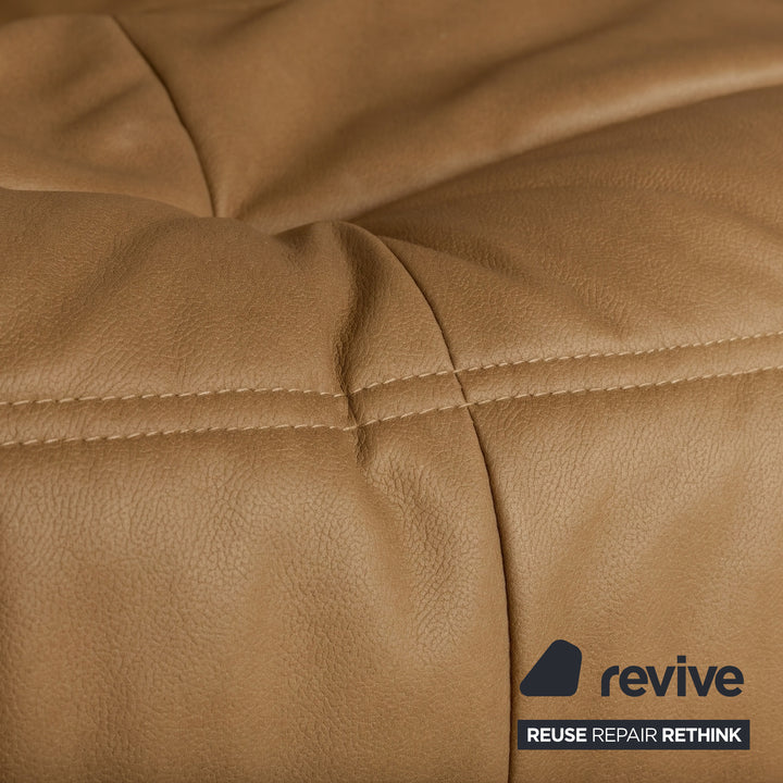 Ligne Roset Togo Veganes Leder Zweisitzer Gelb Sofa Couch Neubezug