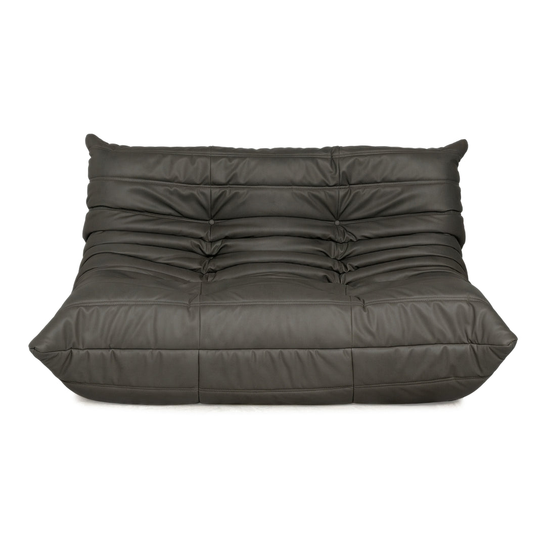 ligne roset Togo Veganes Leder Zweisitzer Graphit