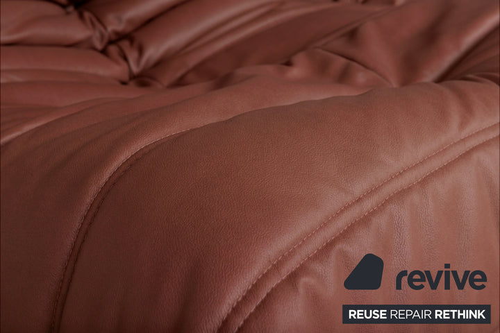 ligne roset Togo Veganes Leder Zweisitzer Kastanienbraun Neubezug