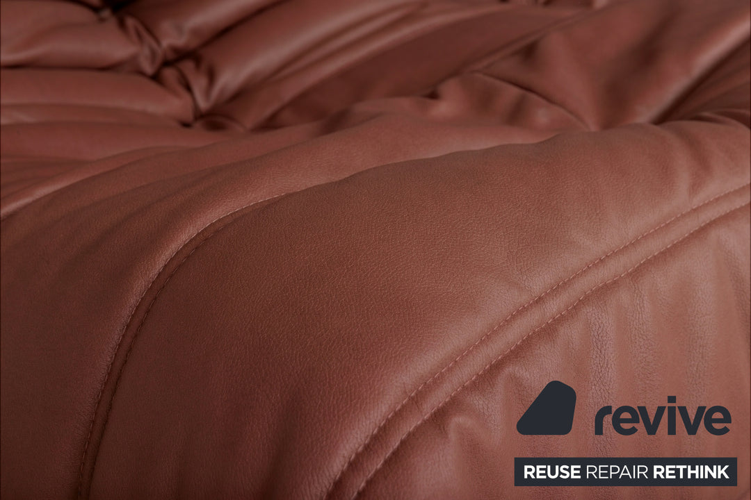 ligne roset Togo Veganes Leder Zweisitzer Kastanienbraun