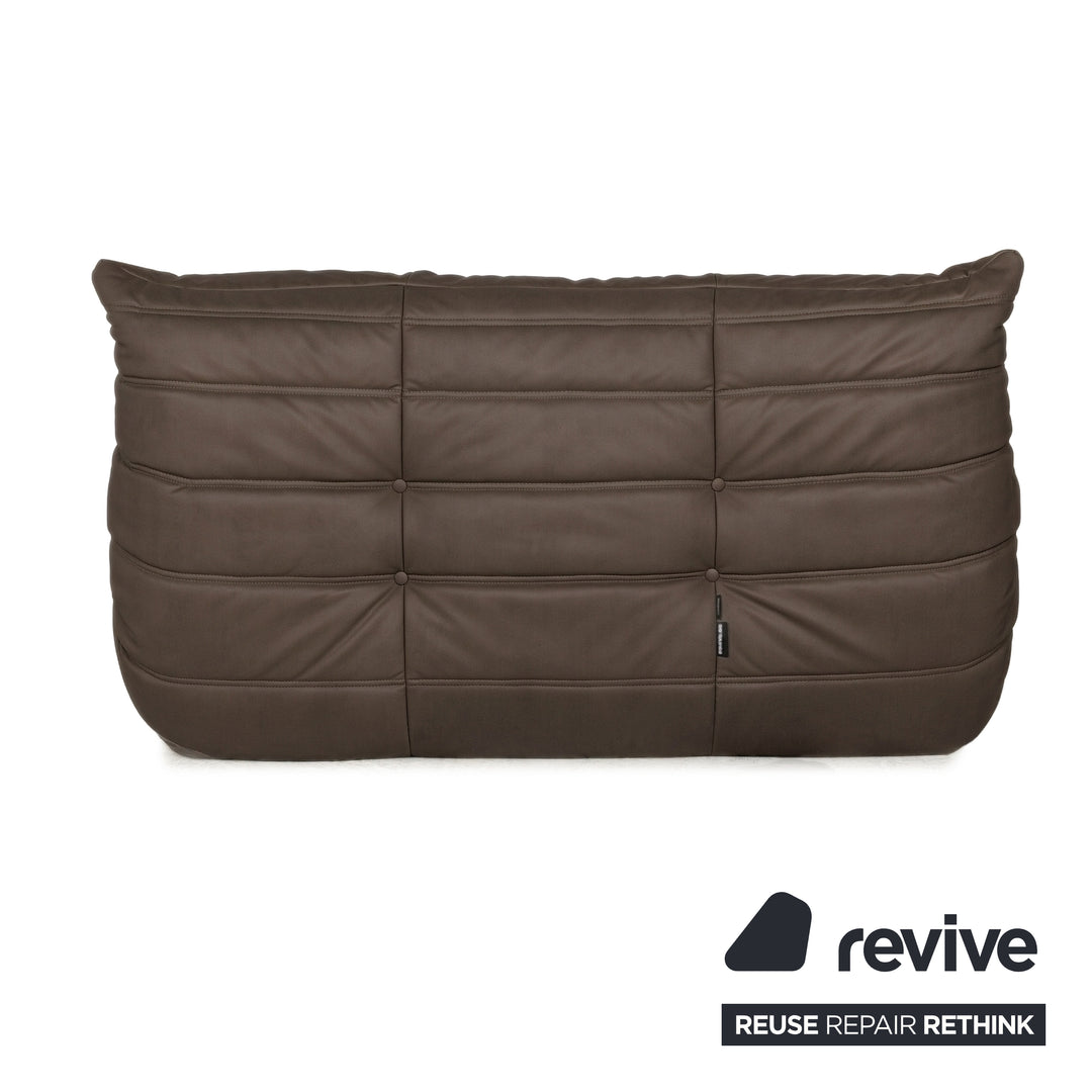 Ligne Roset Togo Veganes Leder Zweisitzer Mokka Sofa Couch Neubezug