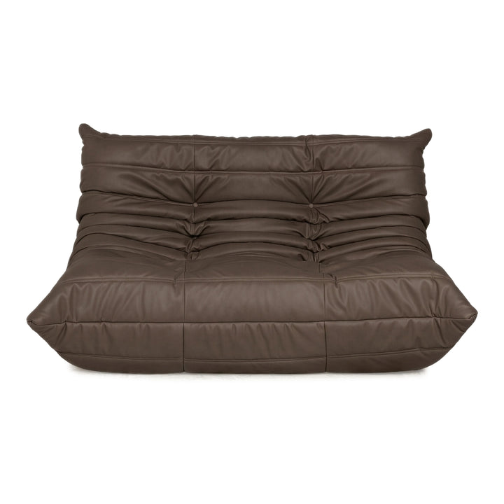 Ligne Roset Togo Veganes Leder Zweisitzer Mokka Sofa Couch Neubezug