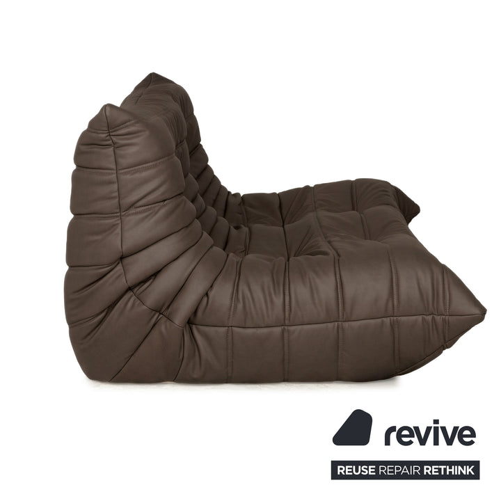 Ligne Roset Togo Veganes Leder Zweisitzer Mokka Sofa Couch Neubezug