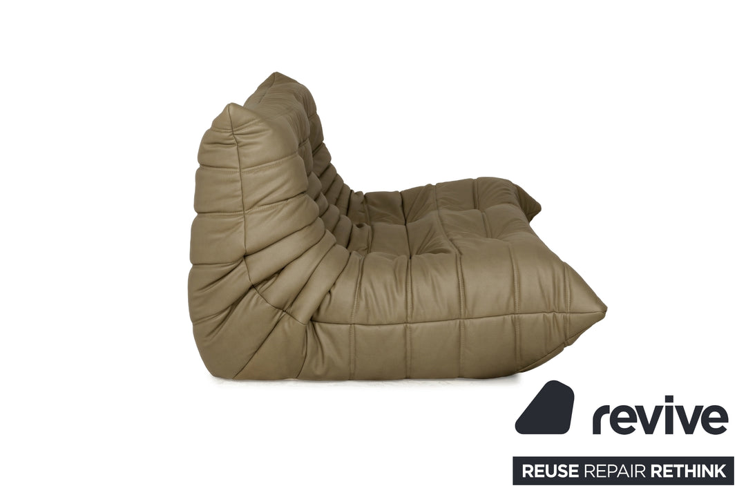 ligne roset Togo Veganes Leder Zweisitzer Olivgrau