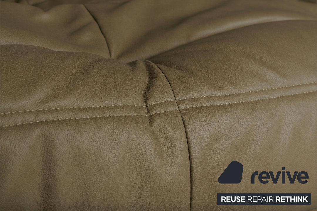 ligne roset Togo Veganes Leder Zweisitzer Olivgrau Neubezug