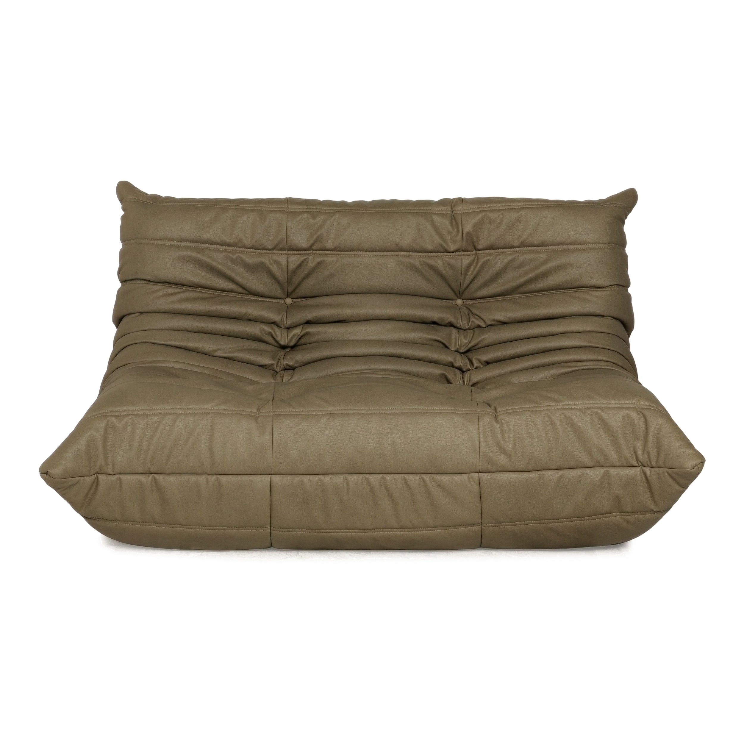 ligne roset Togo Veganes Leder Zweisitzer Olivgrau