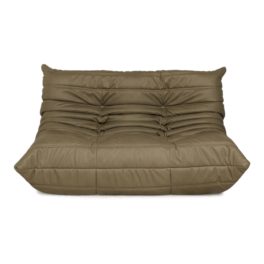 ligne roset Togo Veganes Leder Zweisitzer Olivgrau