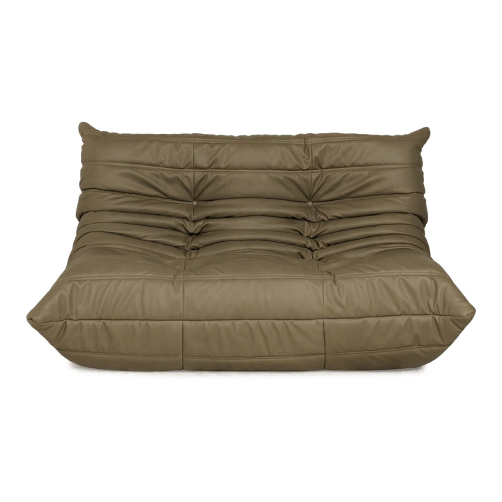 ligne roset Togo Veganes Leder Zweisitzer Olivgrau