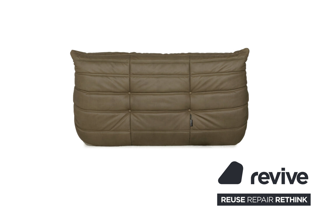 ligne roset Togo Veganes Leder Zweisitzer Olivgrau