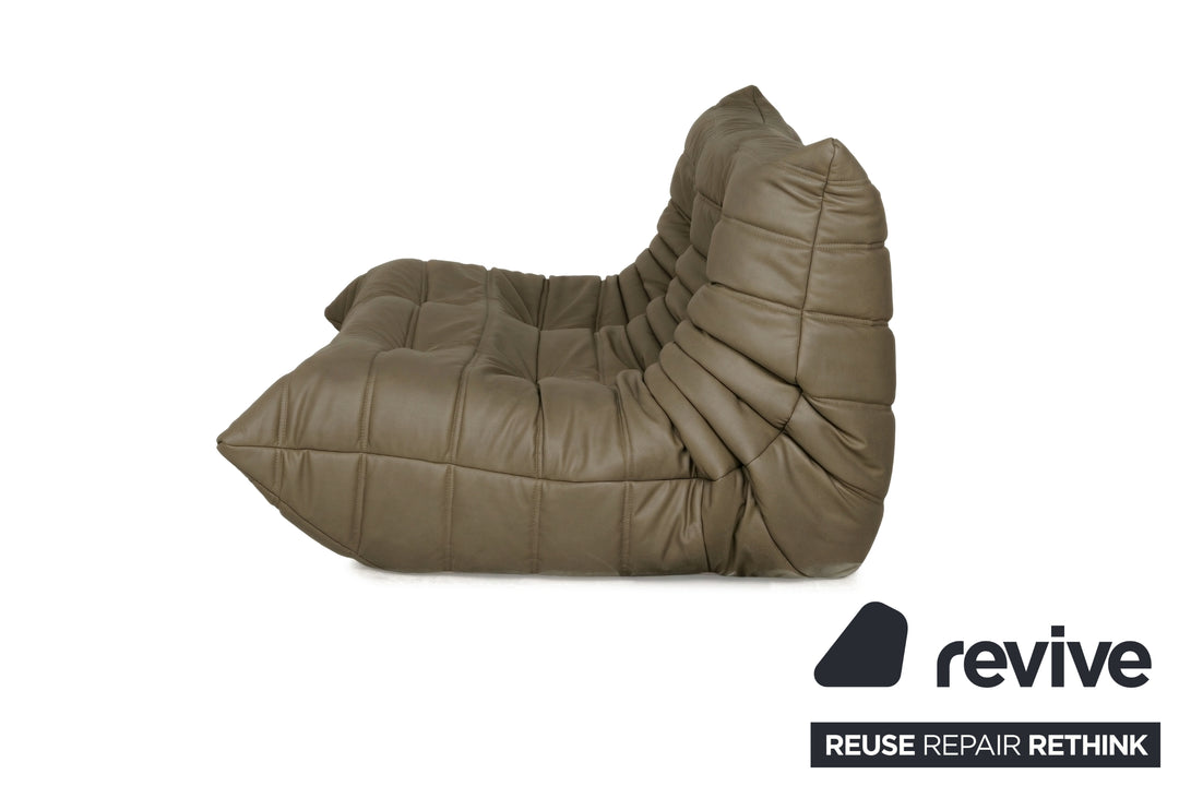 ligne roset Togo Veganes Leder Zweisitzer Olivgrau