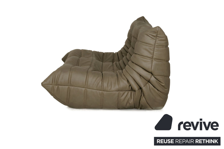 ligne roset Togo Veganes Leder Zweisitzer Olivgrau