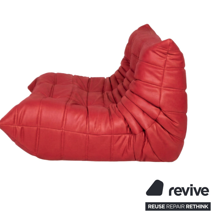 Ligne Roset Togo Zweisitzer Sofa Couch Veganes Leder Rostrot Braun Neubezug