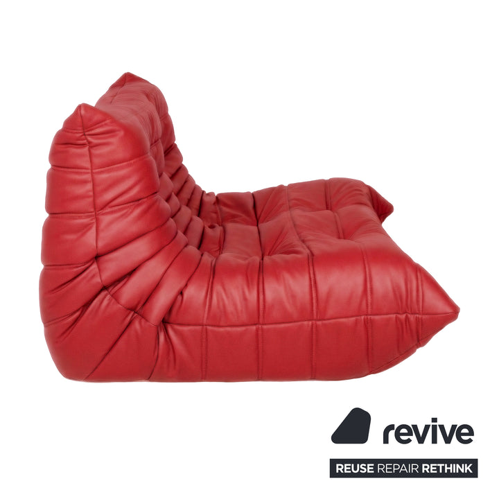Ligne Roset Togo Zweisitzer Sofa Couch Veganes Leder Rostrot Braun Neubezug
