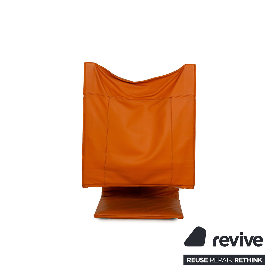 ligne roset Zen leather armchair orange incl. stool