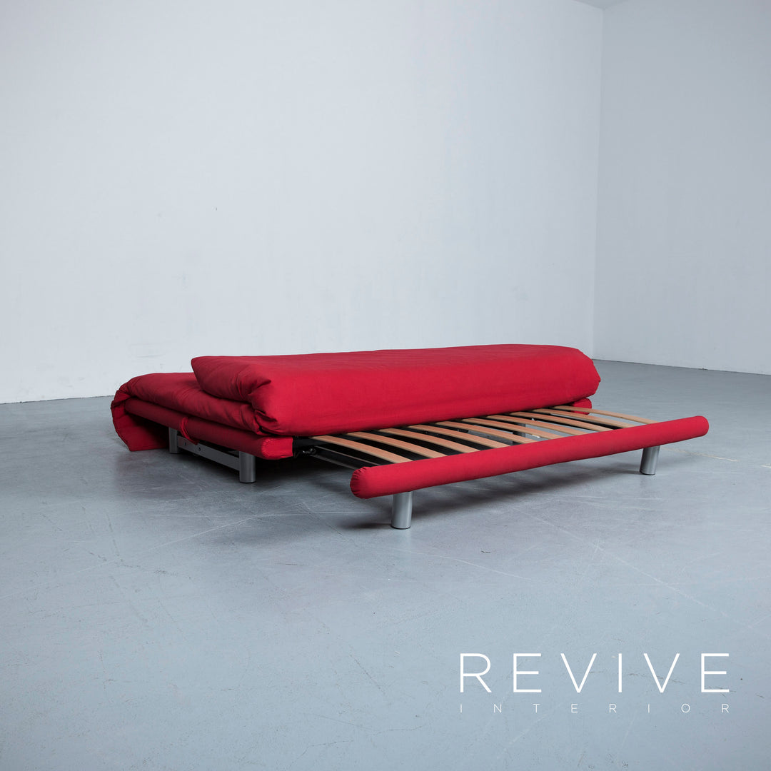 Lignet Roset Multyi Designer Schlaf Sofa Rot Stoff Dreisitzer Couch Funktion #5131