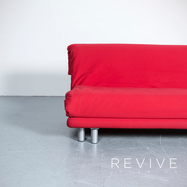 Lignet Roset Multyi Designer Schlaf Sofa Rot Stoff Dreisitzer Couch Funktion #5131