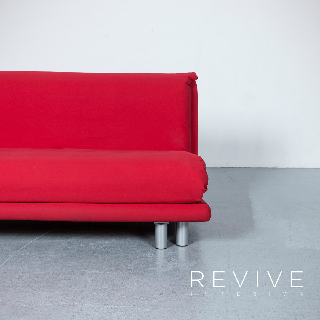 Lignet Roset Multyi Designer Schlaf Sofa Rot Stoff Dreisitzer Couch Funktion #5131