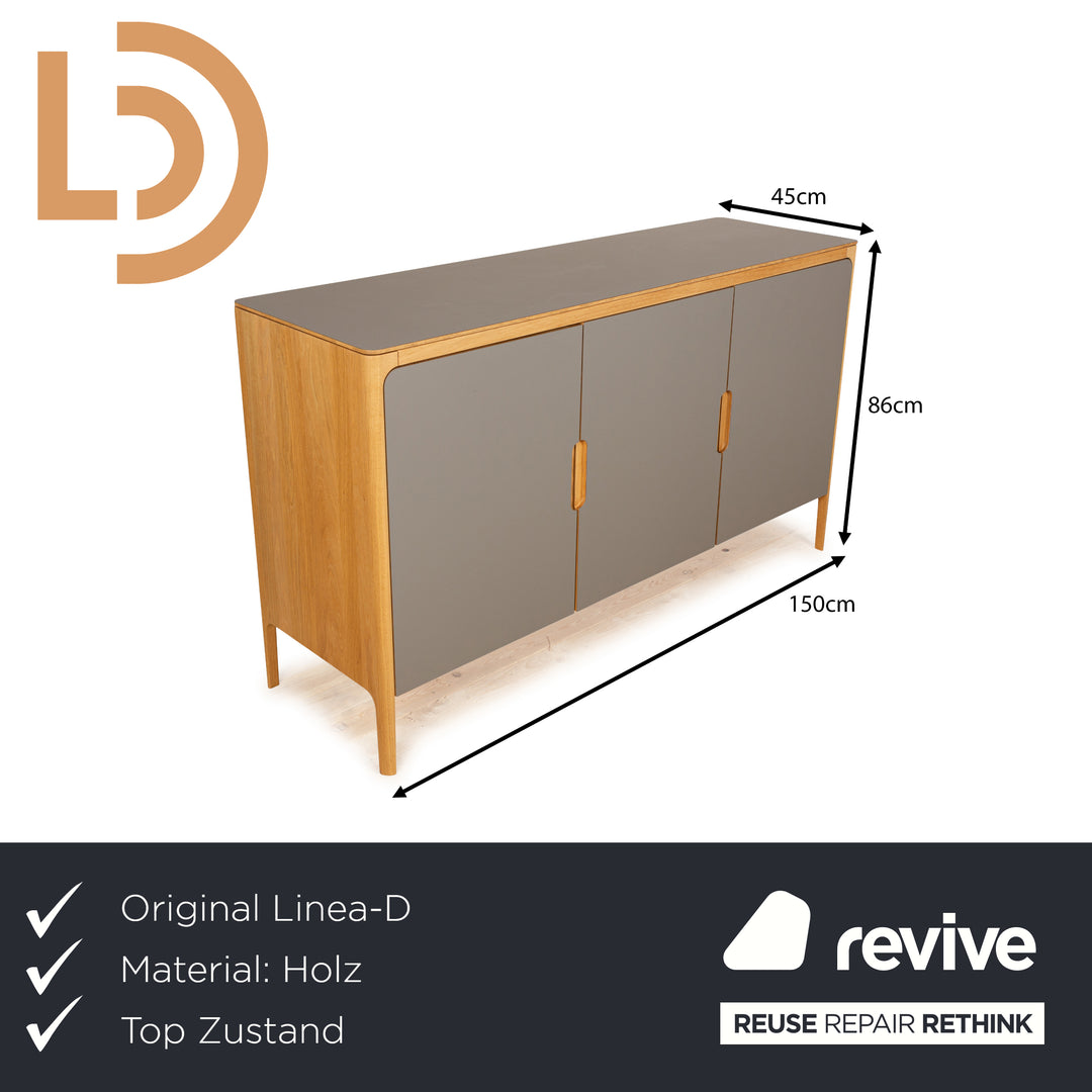 Linea-D Como Holz Sideboard Grau Braun