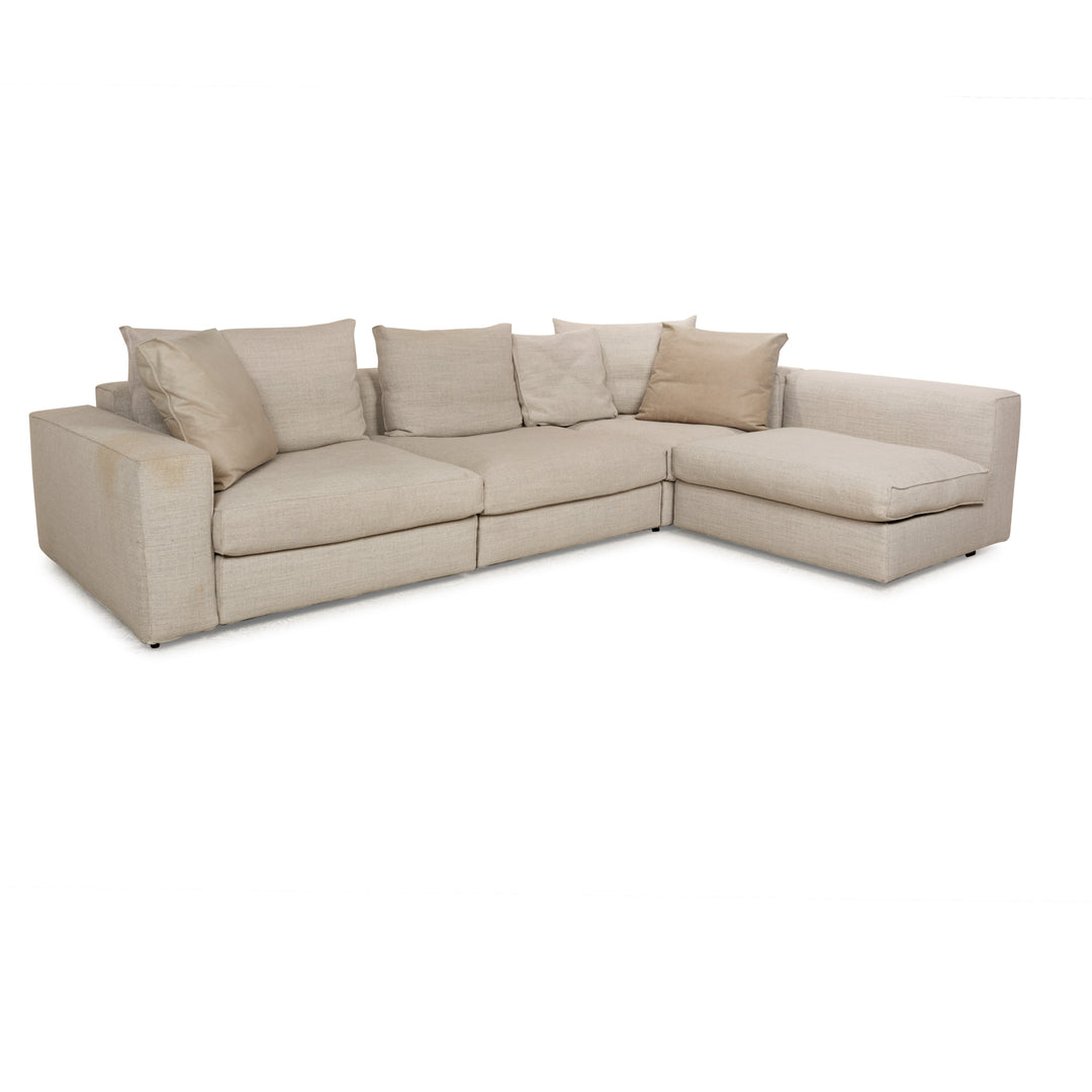 Linteloo fabric corner sofa cream beige sofa couch