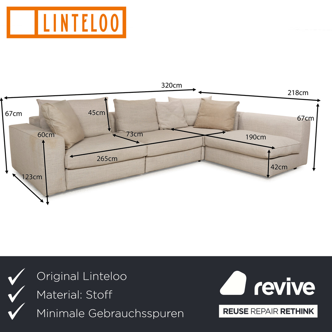 Linteloo Stoff Ecksofa Creme Beige Sofa Couch