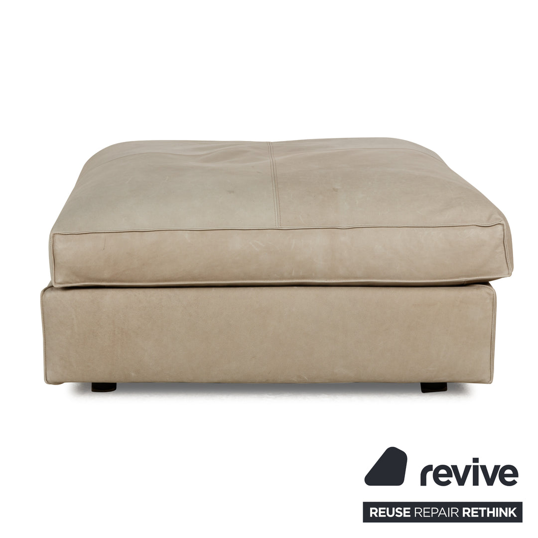 Linteloo Stoff Sofa Garnitur Creme Beige Ecksofa Couch Hocker