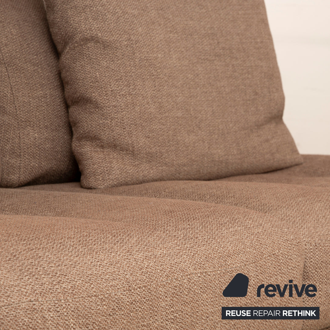 Living Divani Rod XL Fabric Corner Sofa Brown Beige Recamiere Right Sofa Couch