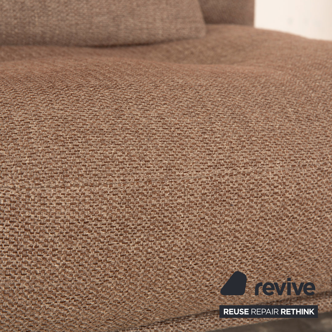 Living Divani Rod XL Fabric Corner Sofa Brown Beige Recamiere Right Sofa Couch